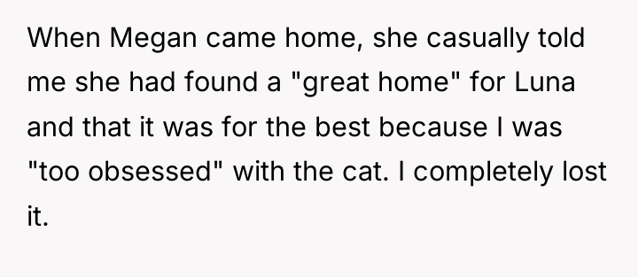 When Megan came home, she casually told me she had...