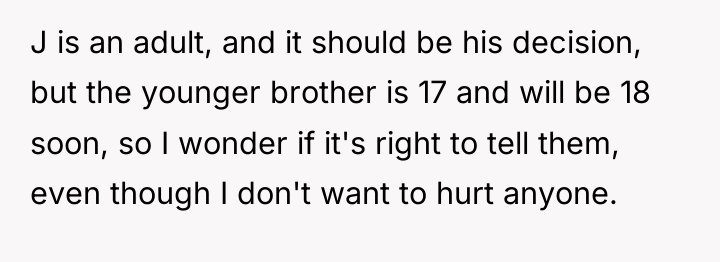 J is an adult, and it should be his decision,...