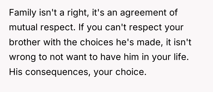 Family isn't a right, it's an agreement of mutual respect....
