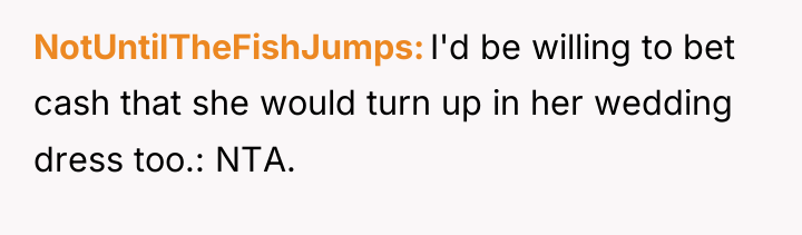 NotUntilTheFishJumps I'd be willing to bet cash that she would...