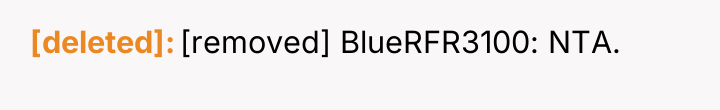 [deleted] [removed] BlueRFR3100: NTA.