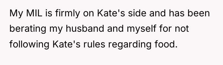 My MIL is firmly on Kate's side and has been...
