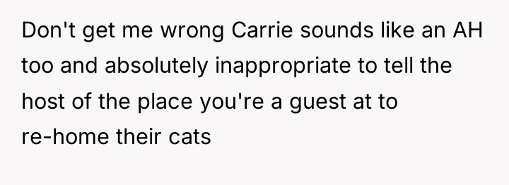 Don't get me wrong Carrie sounds like an AH too...