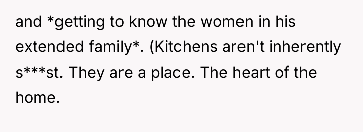 and *getting to know the women in his extended family*....