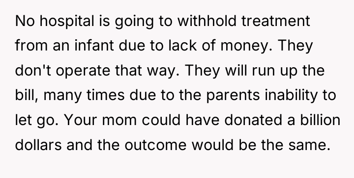 No hospital is going to withhold treatment from an infant...