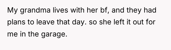 My grandma lives with her bf, and they had plans...