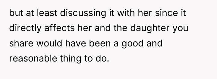 but at least discussing it with her since it directly...