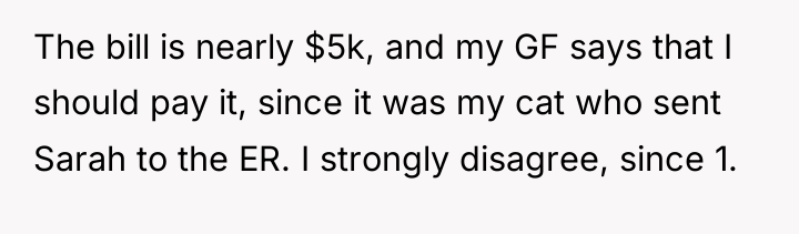 The bill is nearly $5k, and my GF says that...