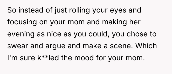 So instead of just rolling your eyes and focusing on...