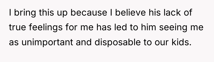 I bring this up because I believe his lack of...