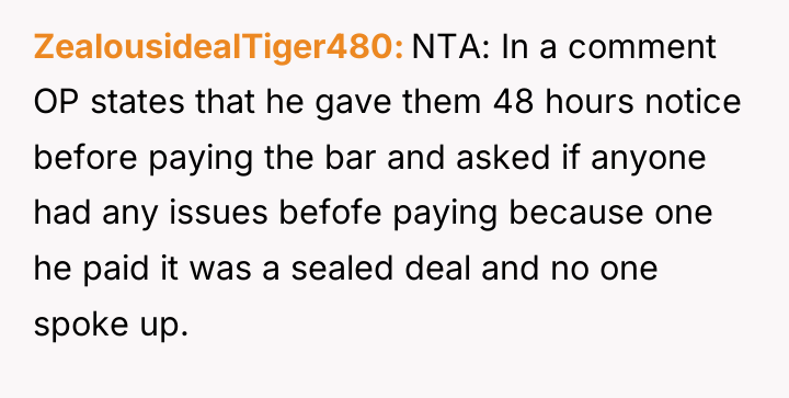 ZealousidealTiger480 NTA: In a comment OP states that he gave...