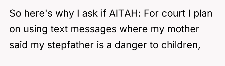So here's why I ask if AITAH: For court I...