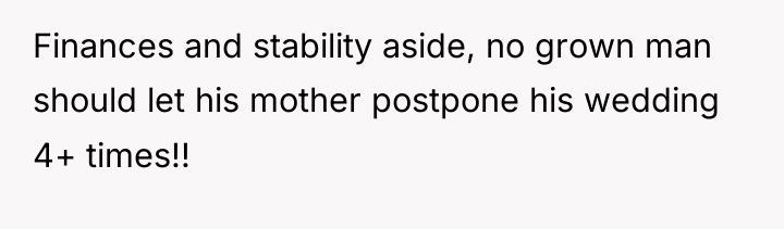 Finances and stability aside, no grown man should let his...