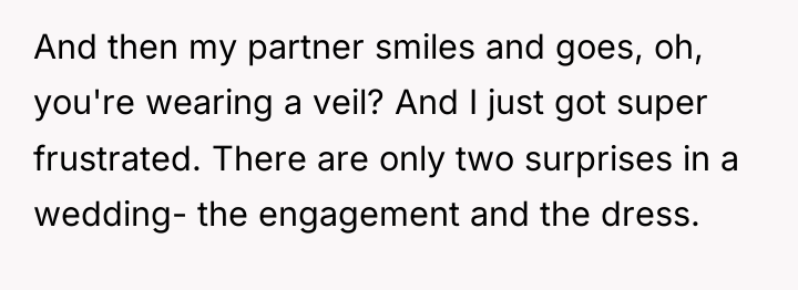 And then my partner smiles and goes, oh, you're wearing...