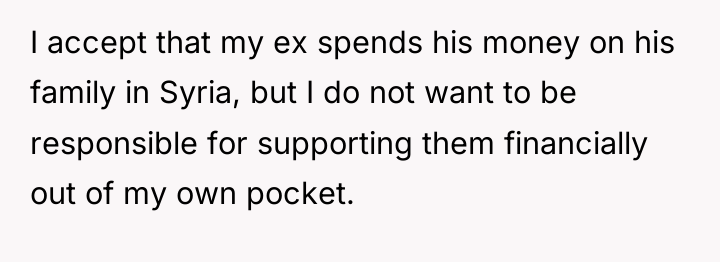 I accept that my ex spends his money on his...