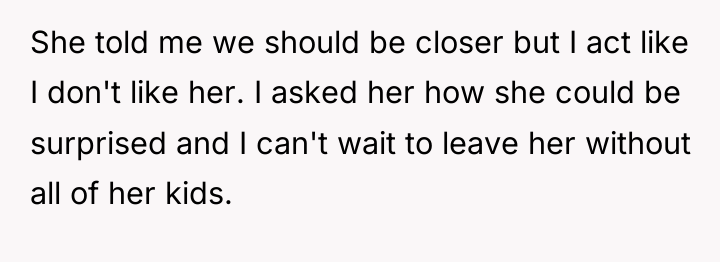 She told me we should be closer but I act...