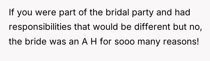 If you were part of the bridal party and had...
