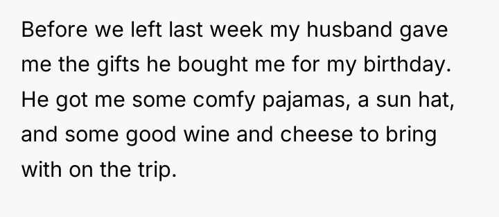 Before we left last week my husband gave me the...