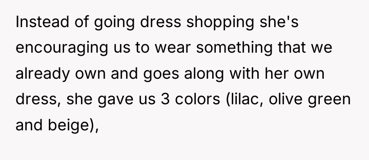 Instead of going dress shopping she's encouraging us to wear...