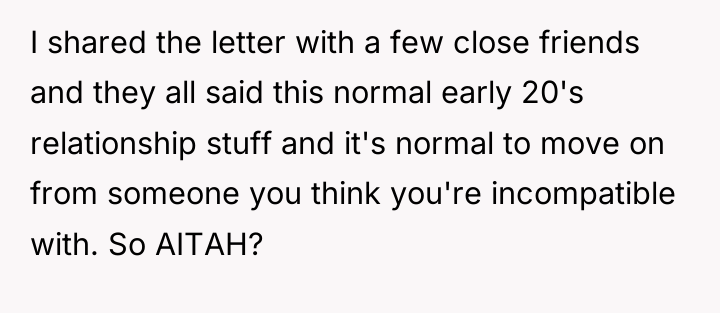 I shared the letter with a few close friends and...