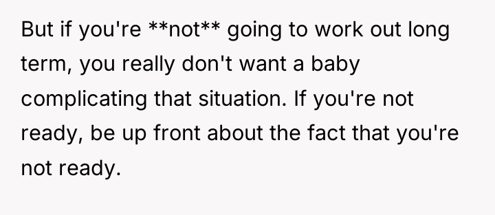 But if you're **not** going to work out long term,...
