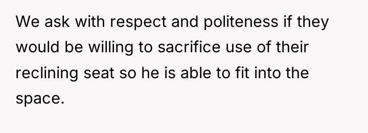 We ask with respect and politeness if they would be...