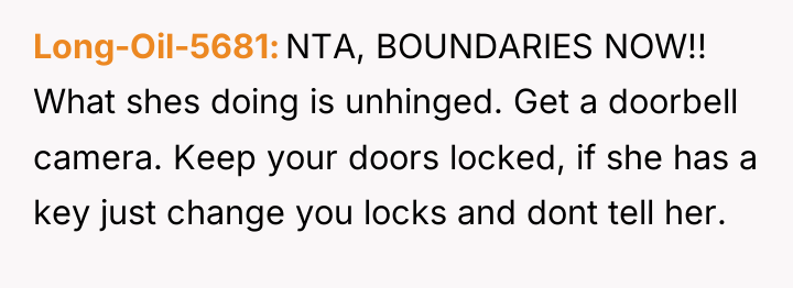 Long-Oil-5681 NTA, BOUNDARIES NOW!! What shes doing is unhinged. Get...