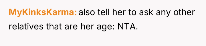 MyKinksKarma also tell her to ask any other relatives that...