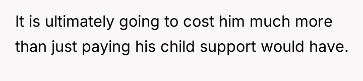 It is ultimately going to cost him much more than...