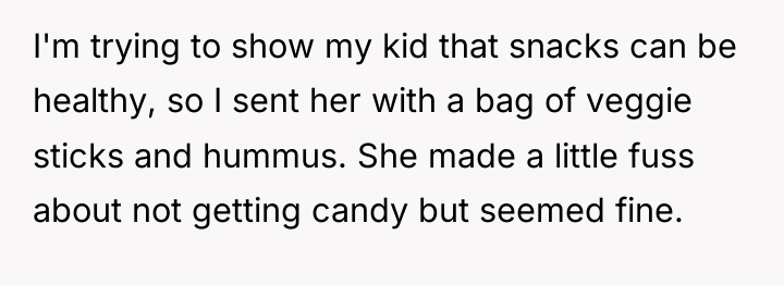 I'm trying to show my kid that snacks can be...