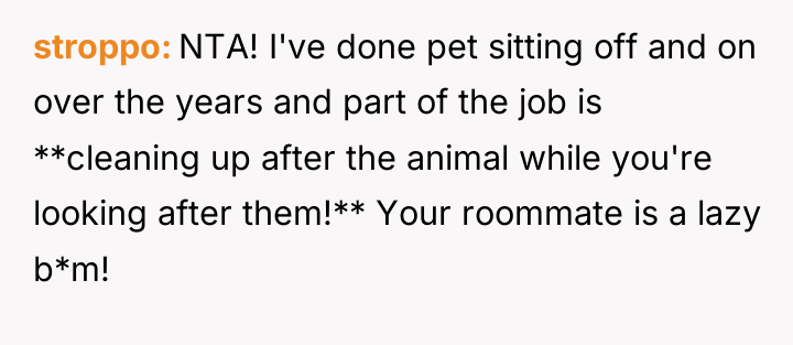 stroppo NTA! I've done pet sitting off and on over...