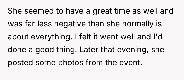 She seemed to have a great time as well and...