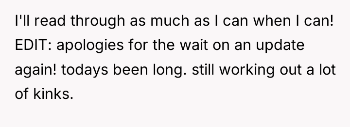 I'll read through as much as I can when I...