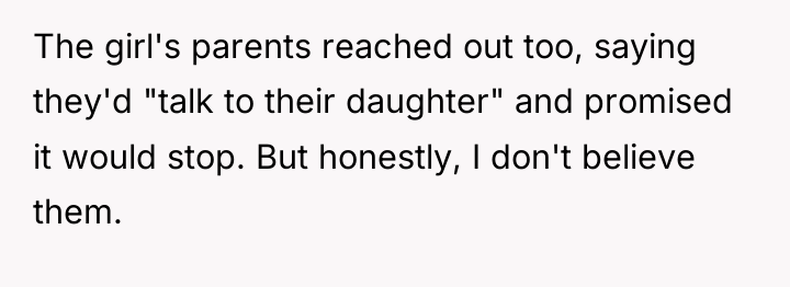 The girl's parents reached out too, saying they'd "talk to...