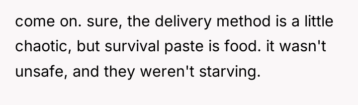 come on. sure, the delivery method is a little chaotic,...