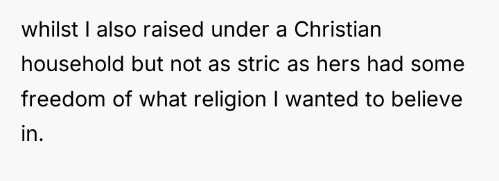 whilst I also raised under a Christian household but not...