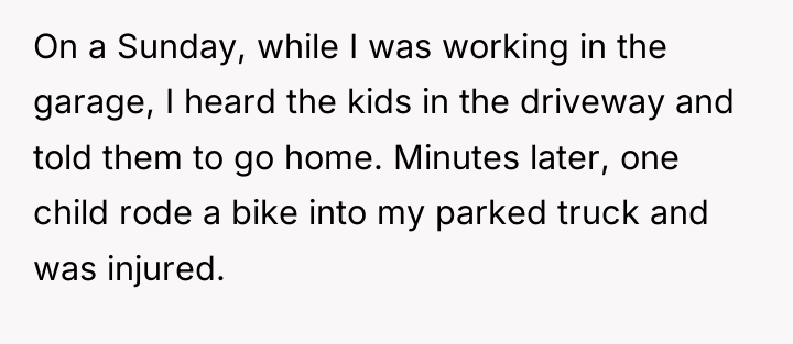 On a Sunday, while I was working in the garage,...