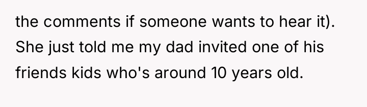 the comments if someone wants to hear it). She just...
