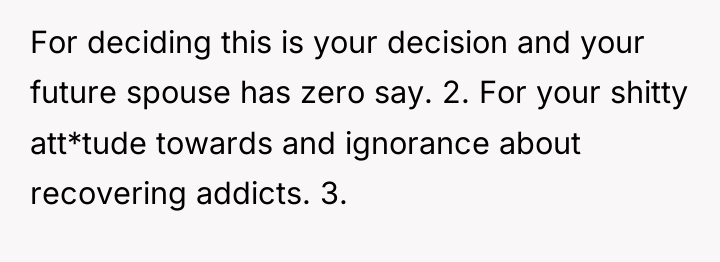 For deciding this is your decision and your future spouse...