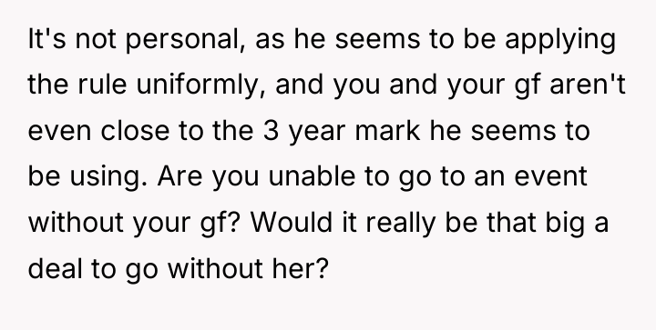It's not personal, as he seems to be applying the...