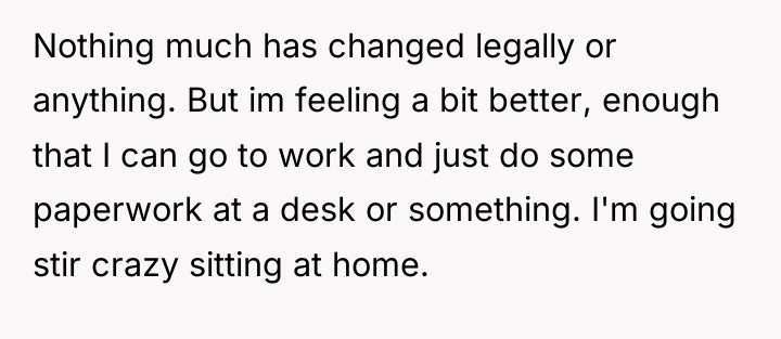 Nothing much has changed legally or anything. But im feeling...