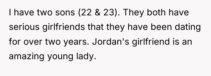 I have two sons (22 & 23). They both have...