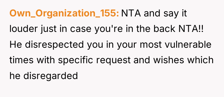 Own_Organization_155 NTA and say it louder just in case you're...