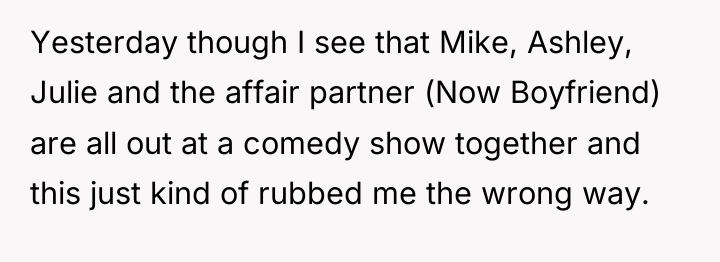 Yesterday though I see that Mike, Ashley, Julie and the...
