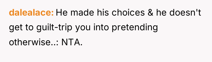 dalealace He made his choices & he doesn't get to...