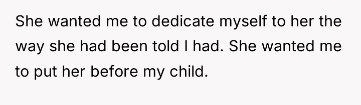 She wanted me to dedicate myself to her the way...