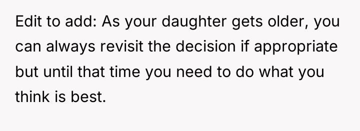 Edit to add: As your daughter gets older, you can...