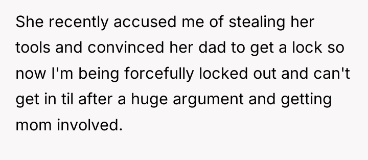 She recently accused me of stealing her tools and convinced...