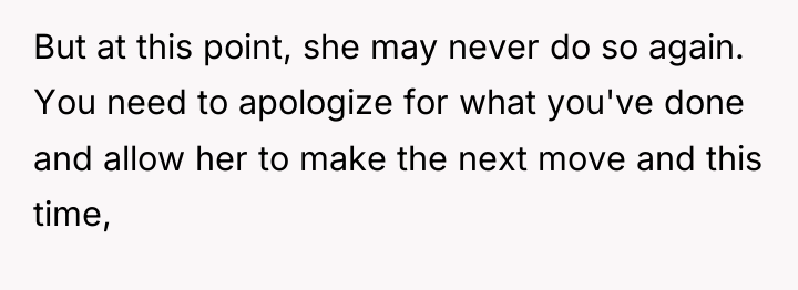 But at this point, she may never do so again....