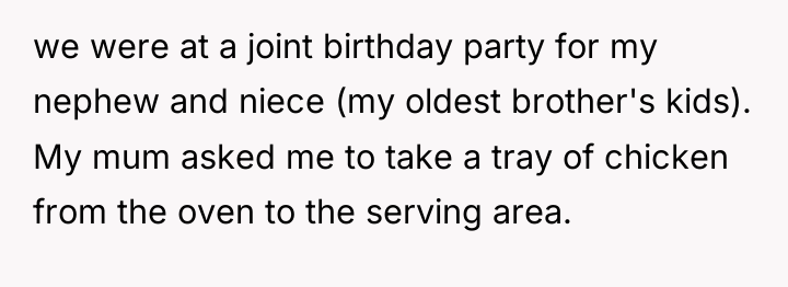 we were at a joint birthday party for my nephew...